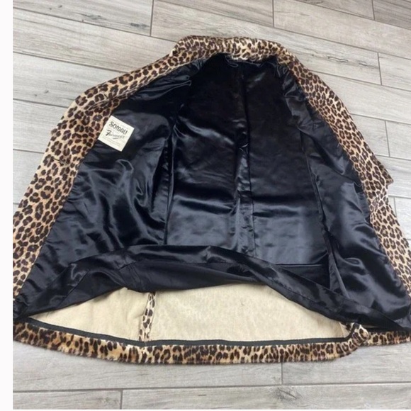 🐆1960’s Vintage Fairmoor Somali Faux Fur Leopard Coat with belt Safari Coat - Picture 15 of 16
